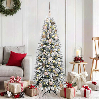 Vidaxx künstlicher Weihnachtsbaum weiß 150 cm PVC und Kunststoff und Stahl und PE