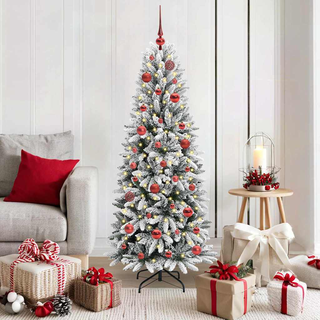 Vidaxx künstlicher Weihnachtsbaum weiß 150 cm PVC und Kunststoff und Stahl und PE