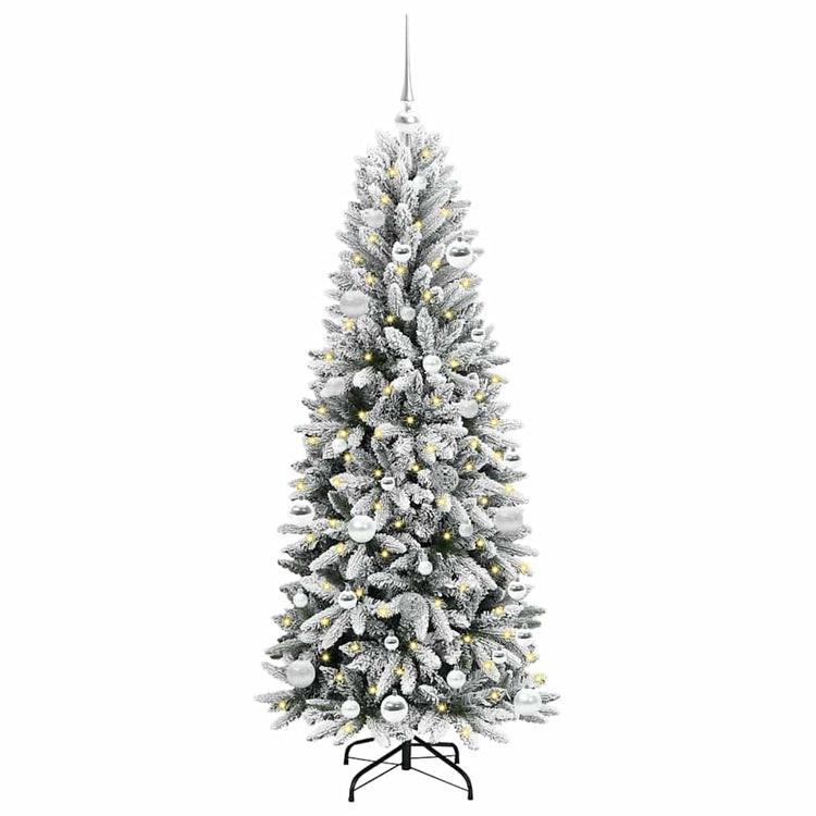 Vidaxx künstlicher Weihnachtsbaum weiß 150 cm PVC und Kunststoff und Stahl und PE