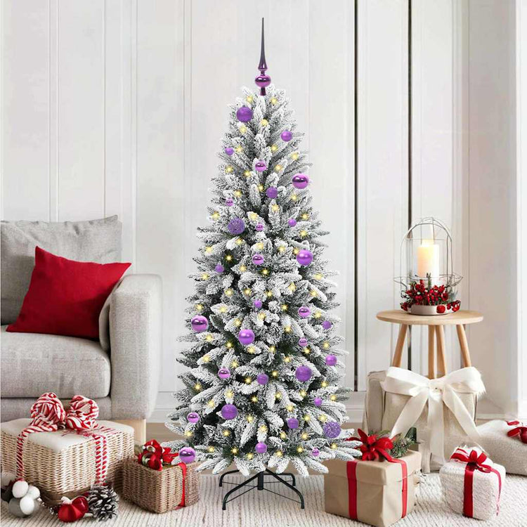 Vidaxx künstlicher Weihnachtsbaum weiß 150 cm PVC und Kunststoff und Stahl und PE