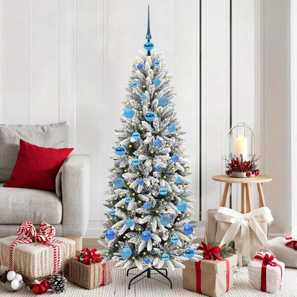 Vidaxx künstlicher Weihnachtsbaum weiß 150 cm PVC und Kunststoff und Stahl und PE