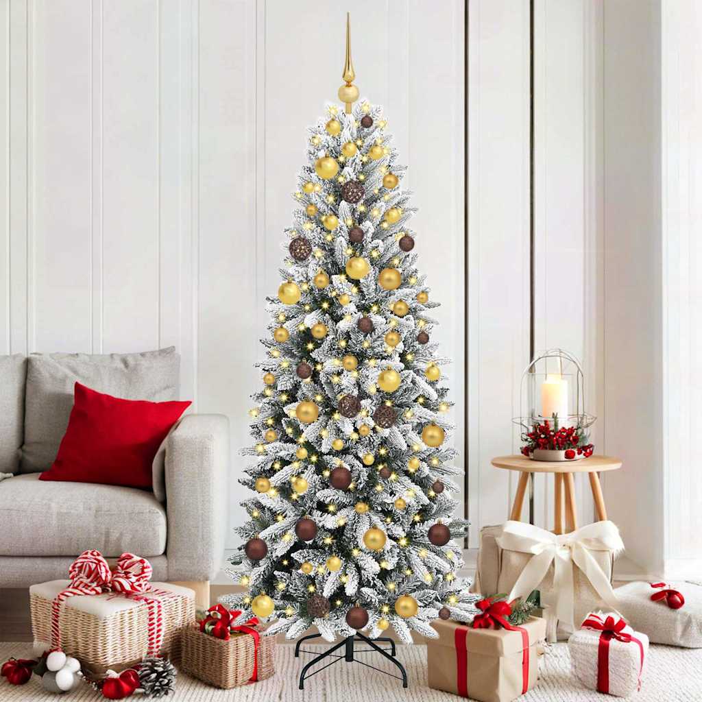 Vidaxx künstlicher Weihnachtsbaum weiß 180 cm PVC und Kunststoff und Stahl und PE