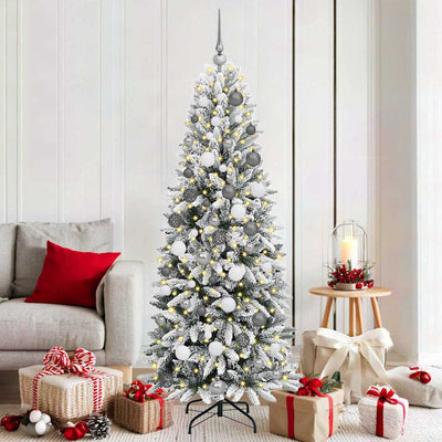 Vidaxx künstlicher Weihnachtsbaum weiß 180 cm PVC und Kunststoff und Stahl und PE