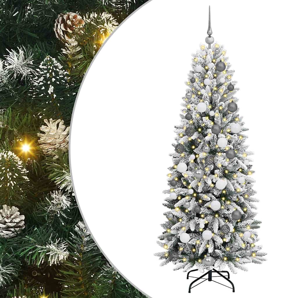 Vidaxx künstlicher Weihnachtsbaum weiß 180 cm PVC und Kunststoff und Stahl und PE