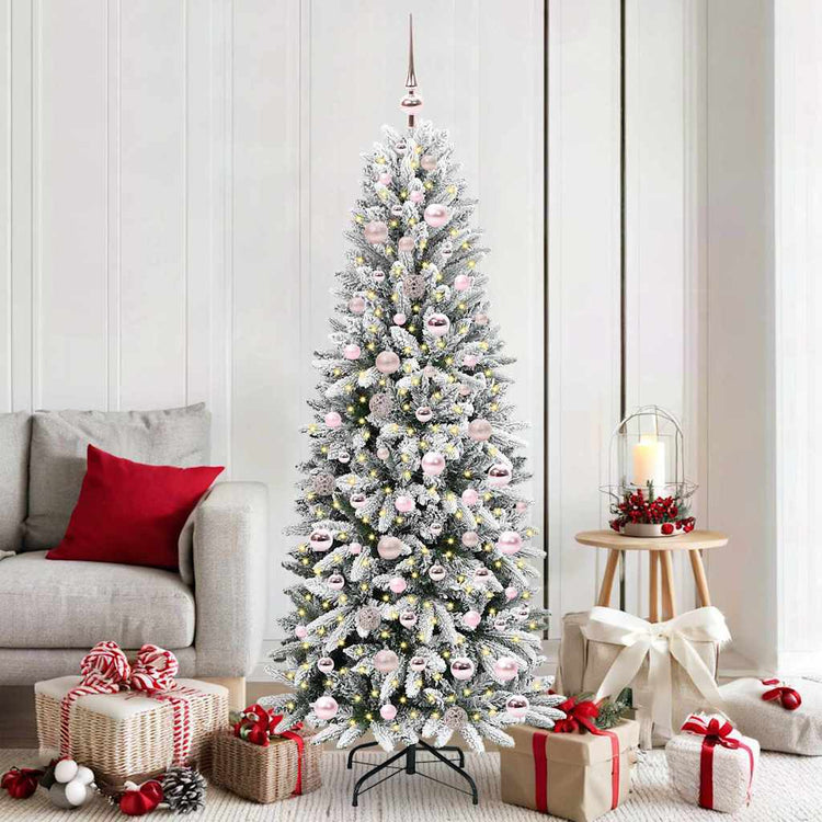 Vidaxx künstlicher Weihnachtsbaum weiß 180 cm PVC und Kunststoff und Stahl und PE