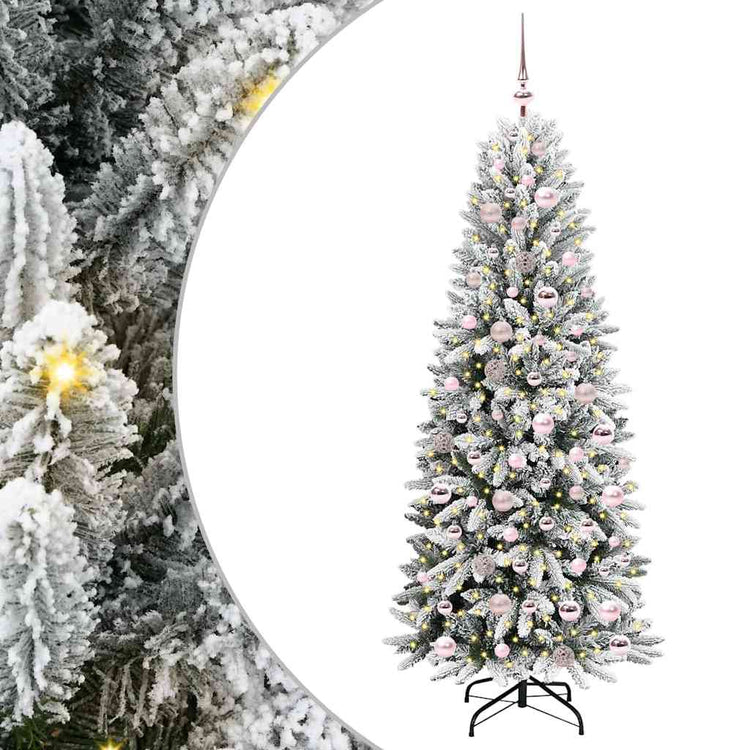 Vidaxx künstlicher Weihnachtsbaum weiß 180 cm PVC und Kunststoff und Stahl und PE