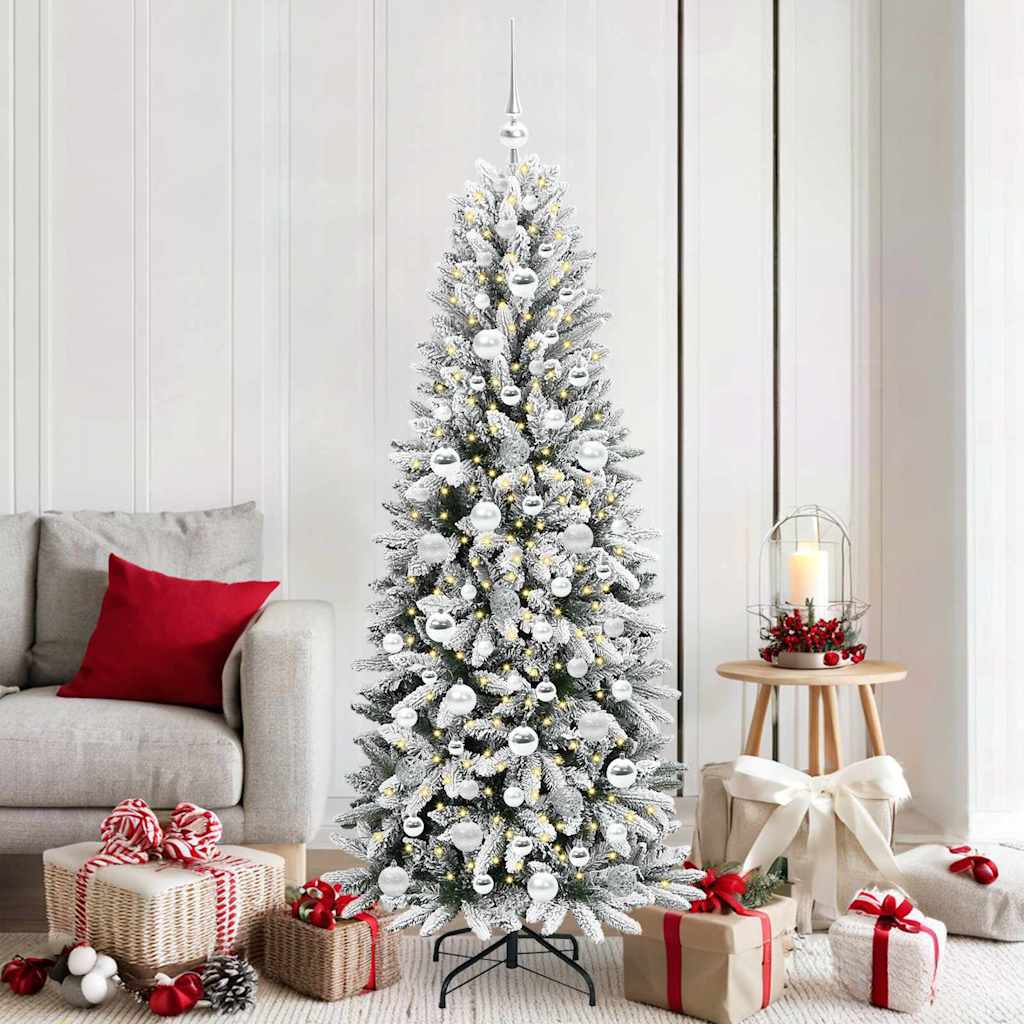 Vidaxx künstlicher Weihnachtsbaum weiß 180 cm PVC und Kunststoff und Stahl und PE