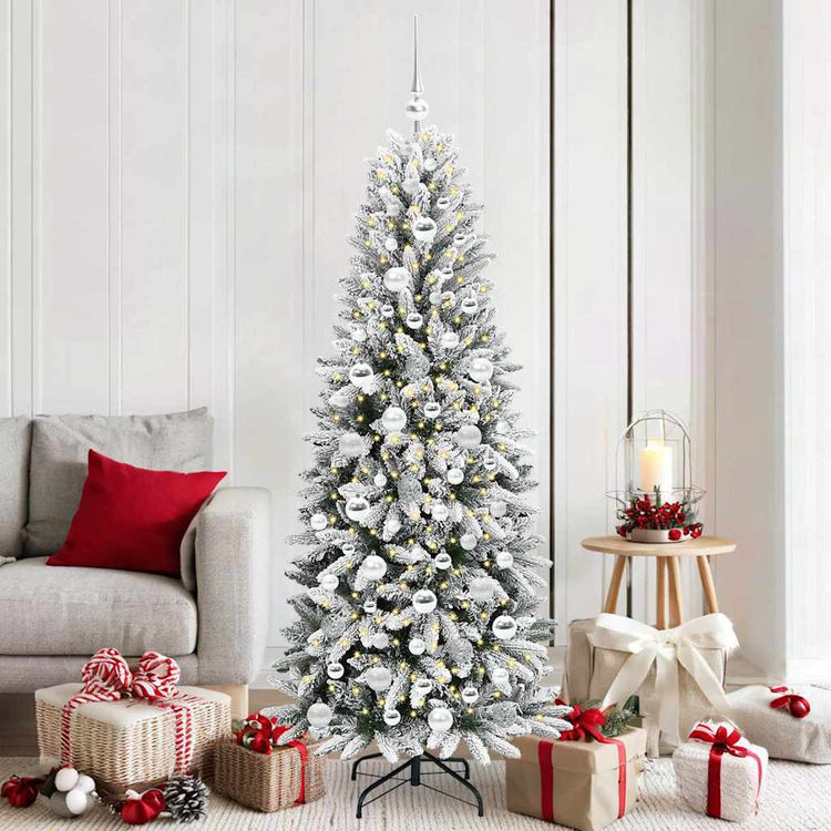 Vidaxx künstlicher Weihnachtsbaum weiß 180 cm PVC und Kunststoff und Stahl und PE