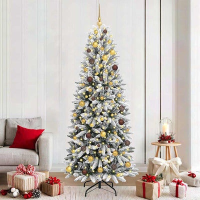 Vidaxx künstlicher Weihnachtsbaum weiß 210 cm PVC und Kunststoff und Stahl und PE