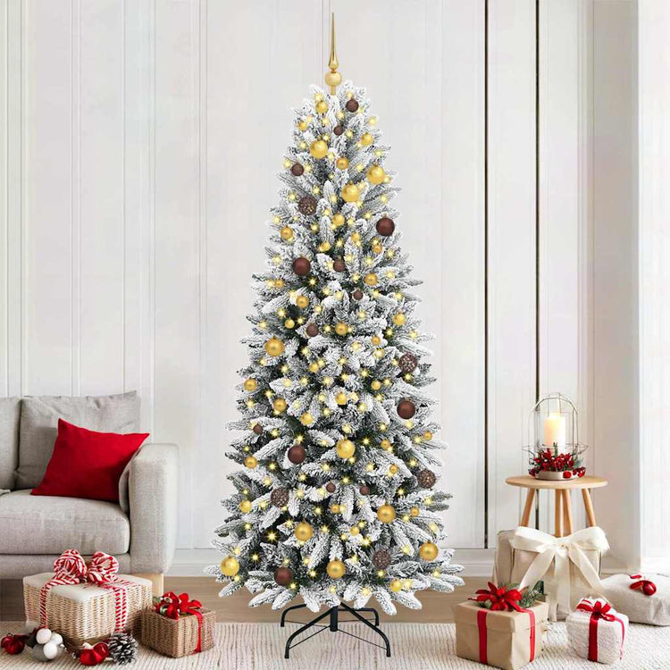 Vidaxx künstlicher Weihnachtsbaum weiß 210 cm PVC und Kunststoff und Stahl und PE