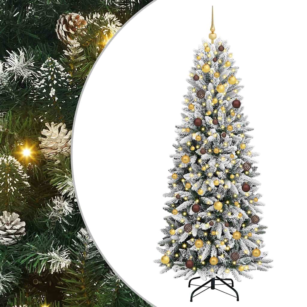 Vidaxx künstlicher Weihnachtsbaum weiß 210 cm PVC und Kunststoff und Stahl und PE