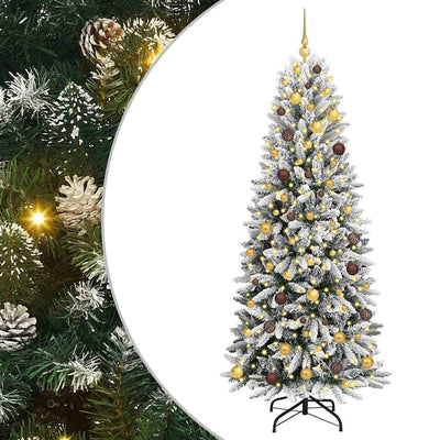 Vidaxx künstlicher Weihnachtsbaum weiß 210 cm PVC und Kunststoff und Stahl und PE