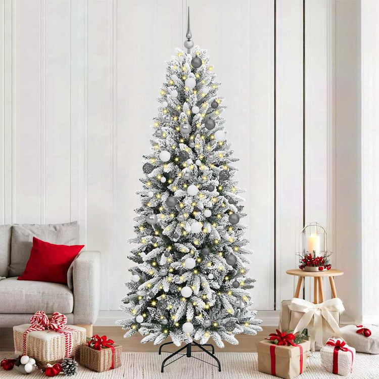 Vidaxx künstlicher Weihnachtsbaum weiß 210 cm PVC und Kunststoff sowie Stahl und PE
