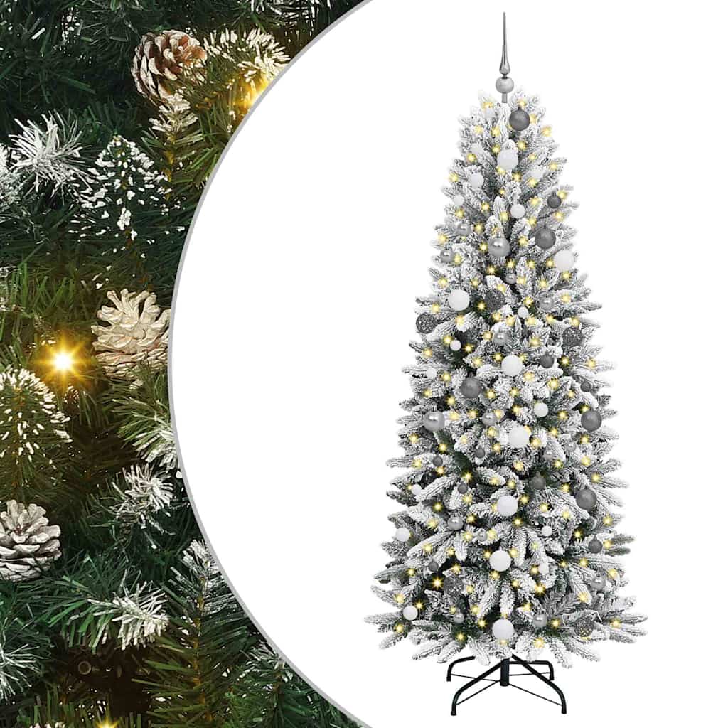 Vidaxx künstlicher Weihnachtsbaum weiß 210 cm PVC und Kunststoff sowie Stahl und PE