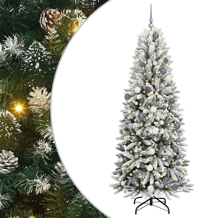 Vidaxx künstlicher Weihnachtsbaum weiß 210 cm PVC und Kunststoff sowie Stahl und PE