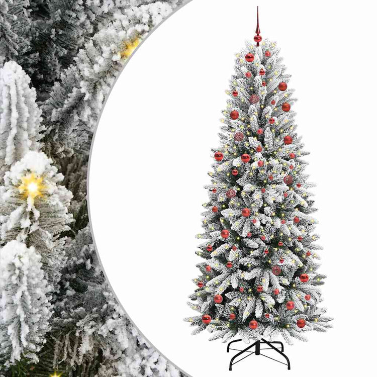 Vidaxx künstlicher Weihnachtsbaum weiß 210 cm PVC und Kunststoff sowie Stahl und PE