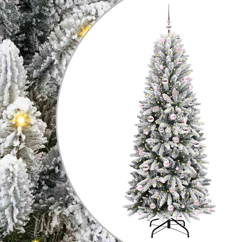 Vidaxx künstlicher Weihnachtsbaum weiß 210 cm PVC und Kunststoff sowie Stahl und PE