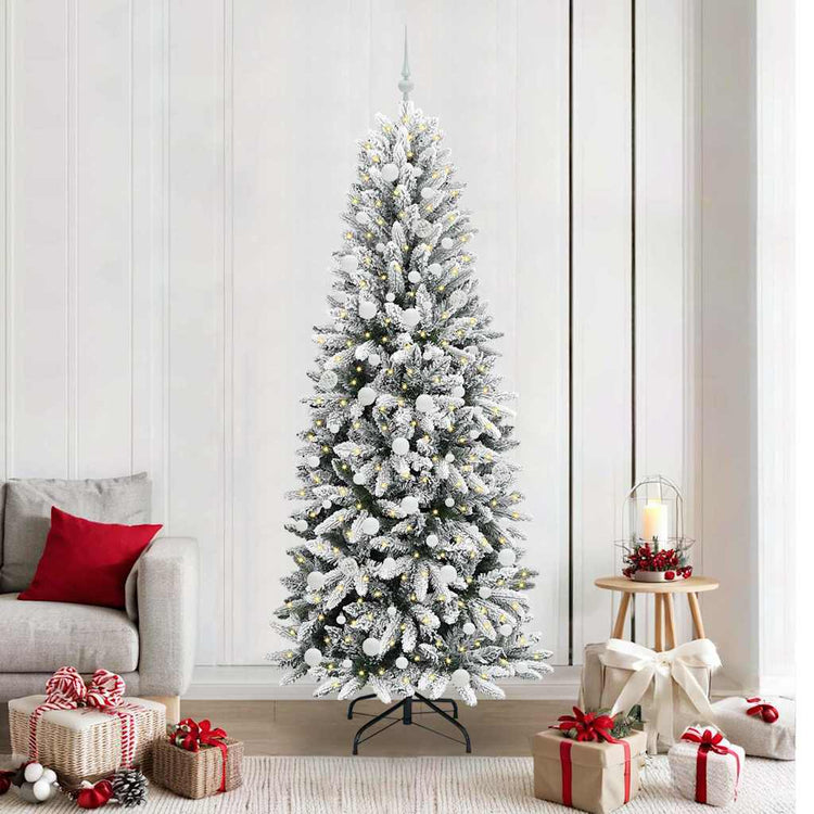 Vidaxx künstlicher Weihnachtsbaum weiß 210 cm PVC und Kunststoff sowie Stahl und PE