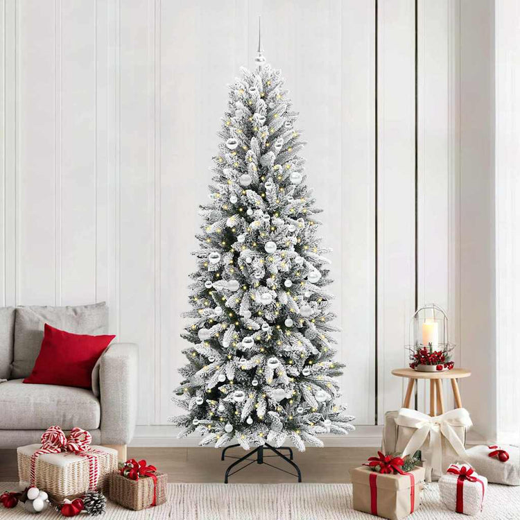 Vidaxx künstlicher Weihnachtsbaum weiß 210 cm PVC und Kunststoff sowie Stahl und PE