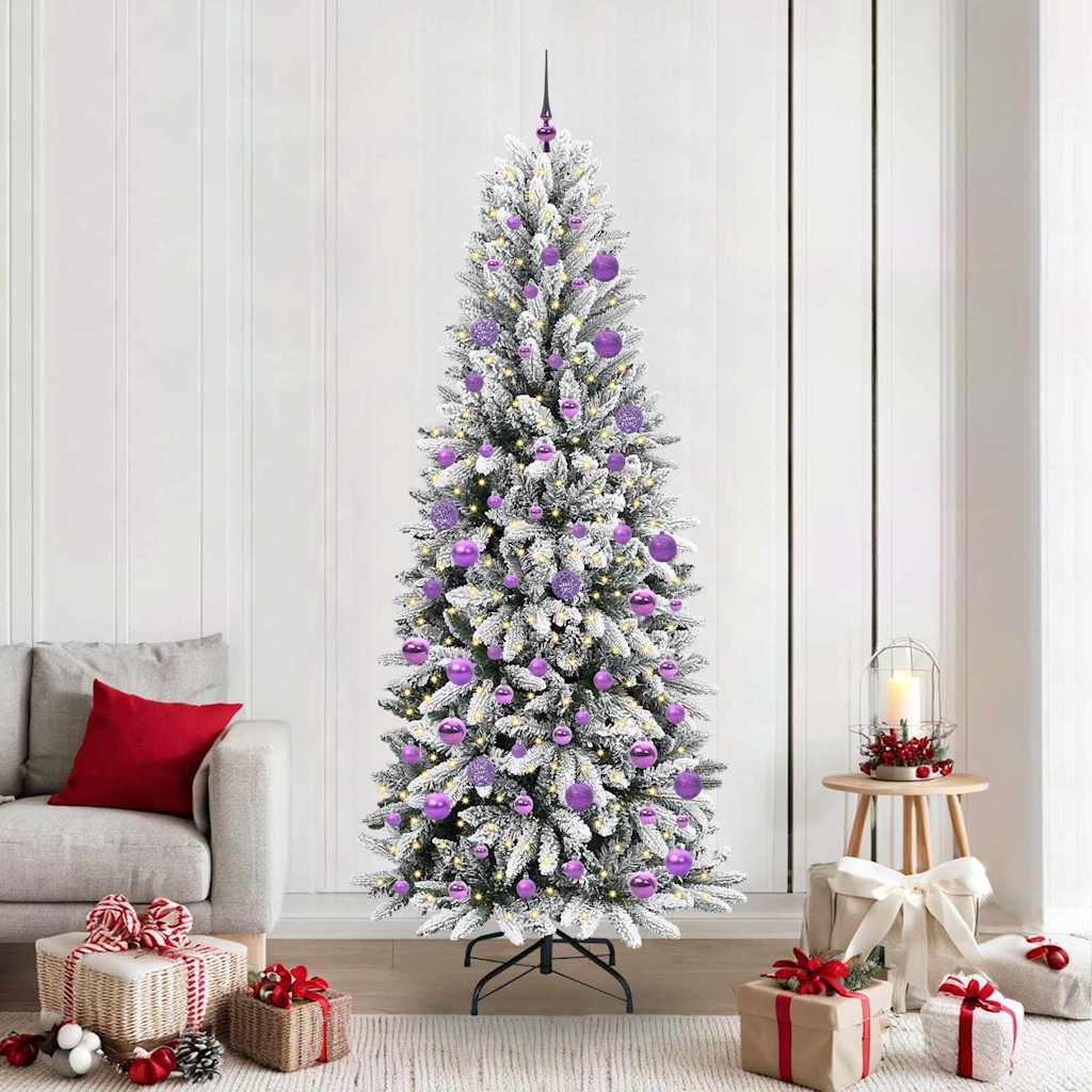 Vidaxx künstlicher Weihnachtsbaum weiß 210 cm PVC und Kunststoff sowie Stahl und PE
