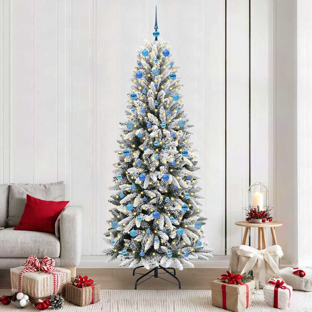 Vidaxx künstlicher Weihnachtsbaum weiß 210 cm PVC und Kunststoff sowie Stahl und PE
