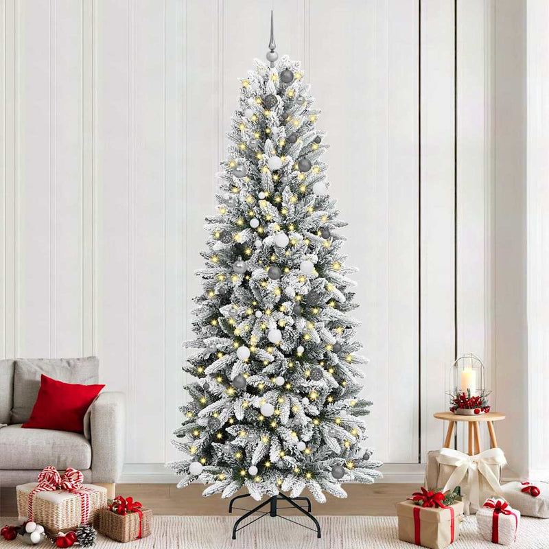 Vidaxx künstlicher Weihnachtsbaum weiß 240 cm PVC und Kunststoff und Stahl und PE