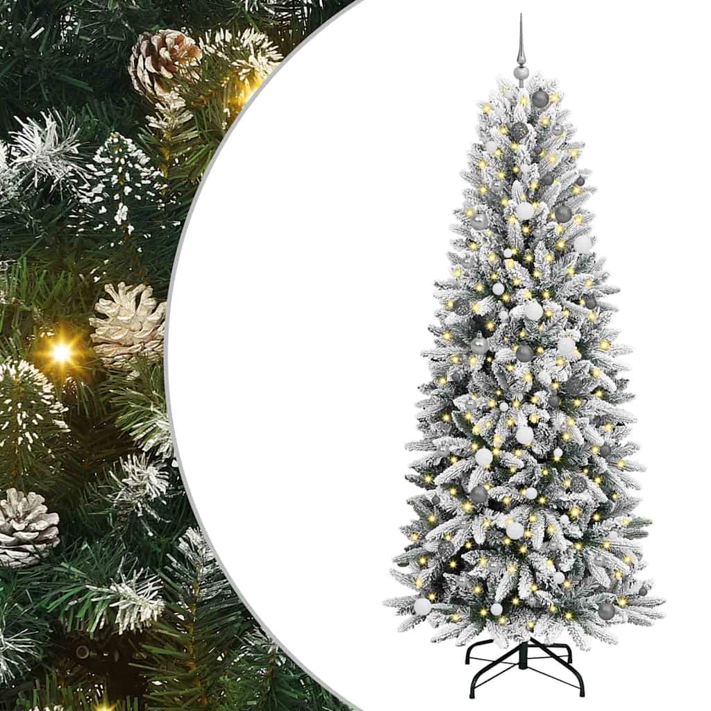 Vidaxx künstlicher Weihnachtsbaum weiß 240 cm PVC und Kunststoff und Stahl und PE