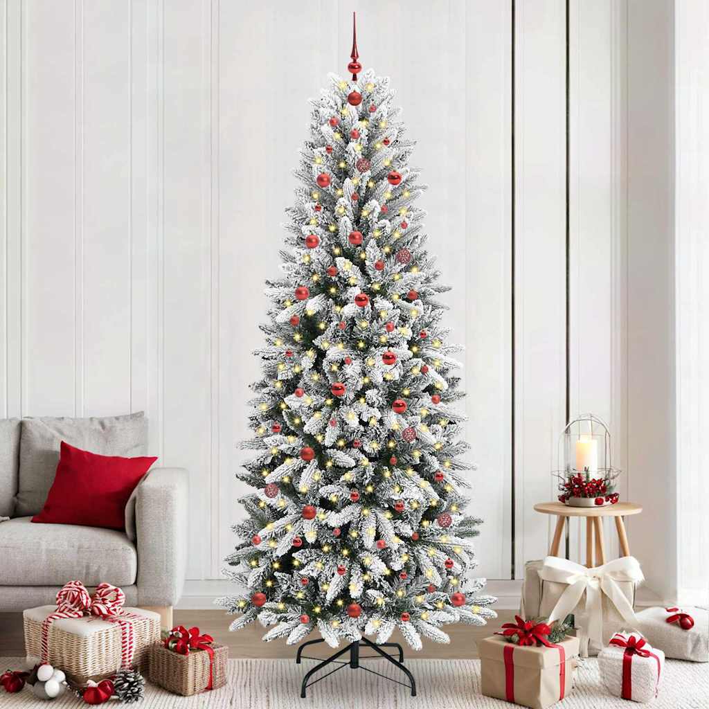 Vidaxx künstlicher Weihnachtsbaum weiß 240 cm PVC und Kunststoff und Stahl und PE
