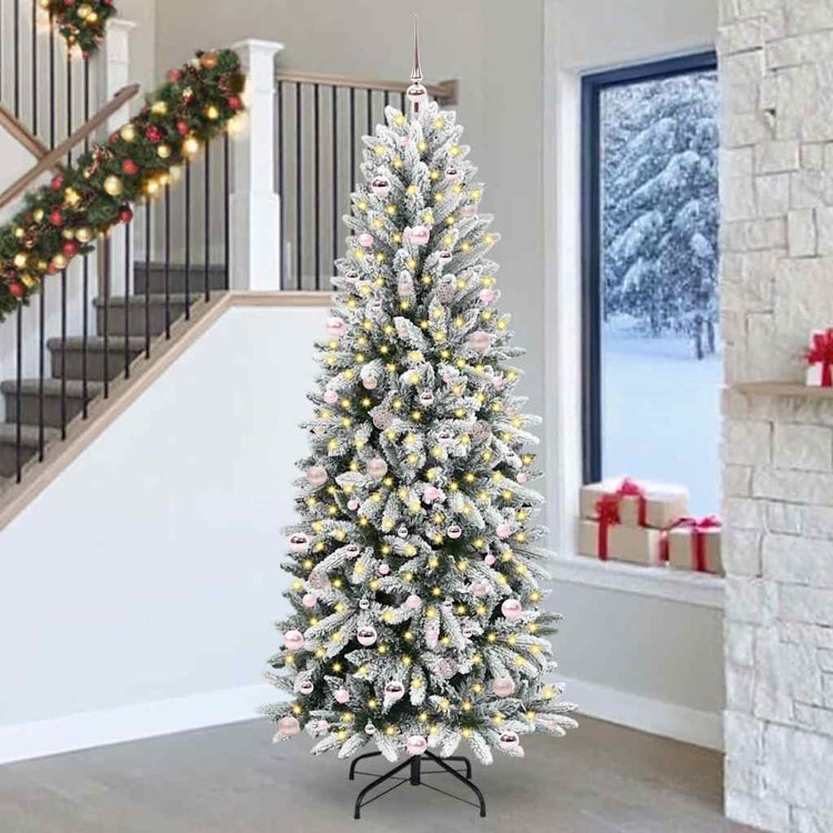 Vidaxx künstlicher Weihnachtsbaum weiß 240 cm PVC und Kunststoff und Stahl und PE