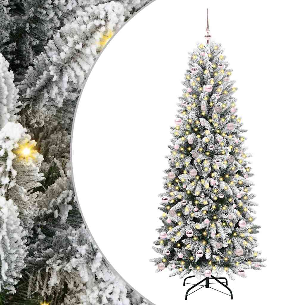Vidaxx künstlicher Weihnachtsbaum weiß 240 cm PVC und Kunststoff und Stahl und PE