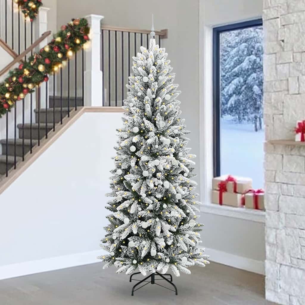 Vidaxx künstlicher Weihnachtsbaum weiß 240 cm PVC und Kunststoff und Stahl und PE