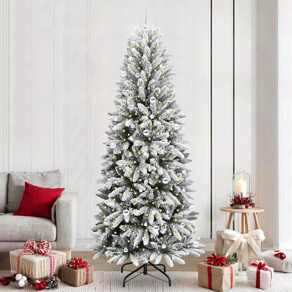 Vidaxx künstlicher Weihnachtsbaum weiß 240 cm PVC und Kunststoff und Stahl und PE