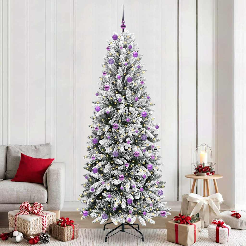 Vidaxx künstlicher Weihnachtsbaum weiß 240 cm PVC und Kunststoff und Stahl und PE