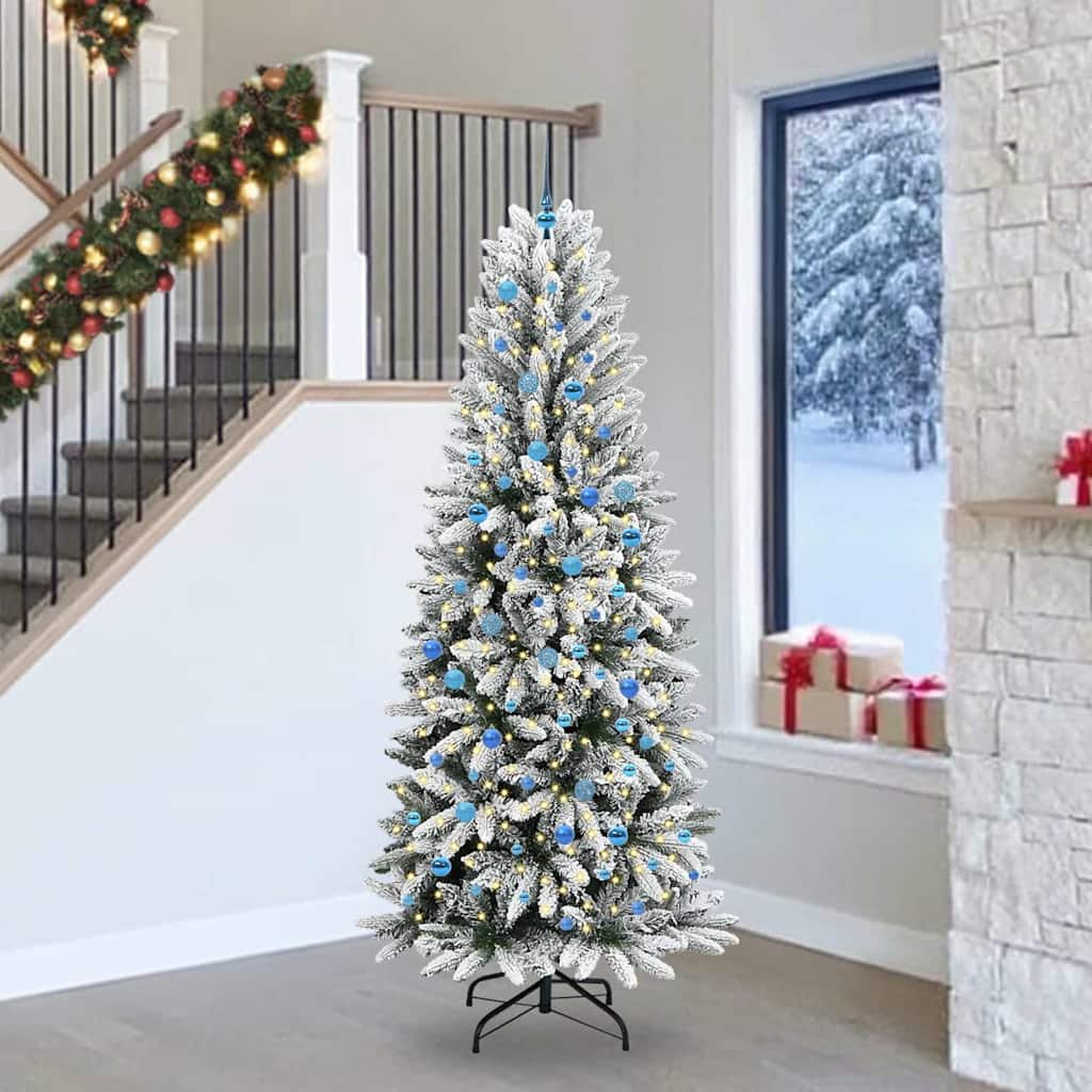 Vidaxx künstlicher Weihnachtsbaum weiß 240 cm PVC und Kunststoff und Stahl und PE
