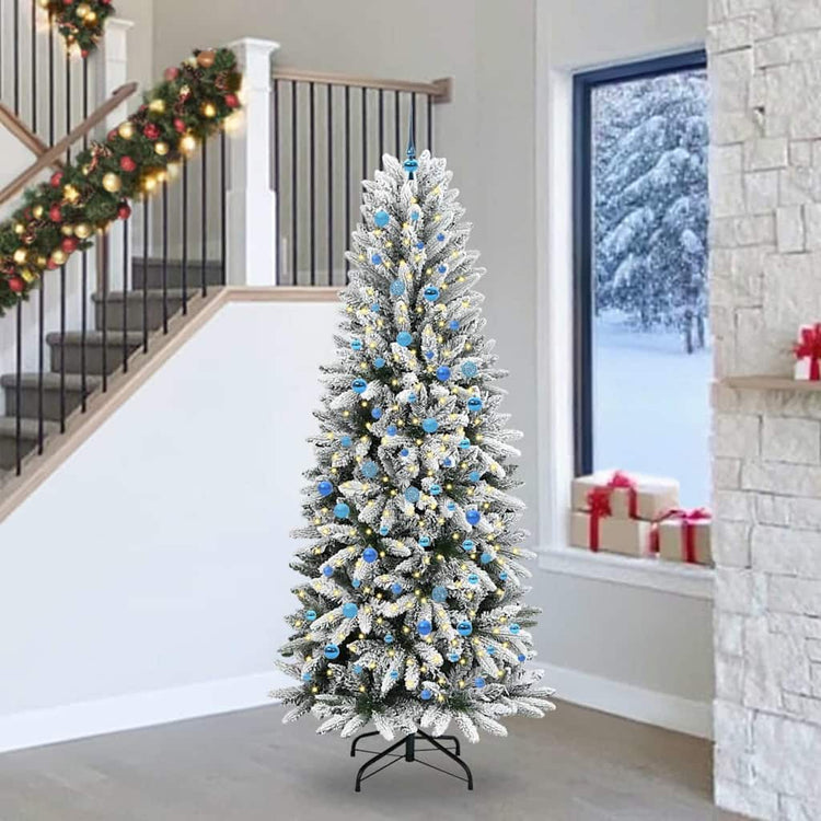 Vidaxx künstlicher Weihnachtsbaum weiß 240 cm PVC und Kunststoff und Stahl und PE