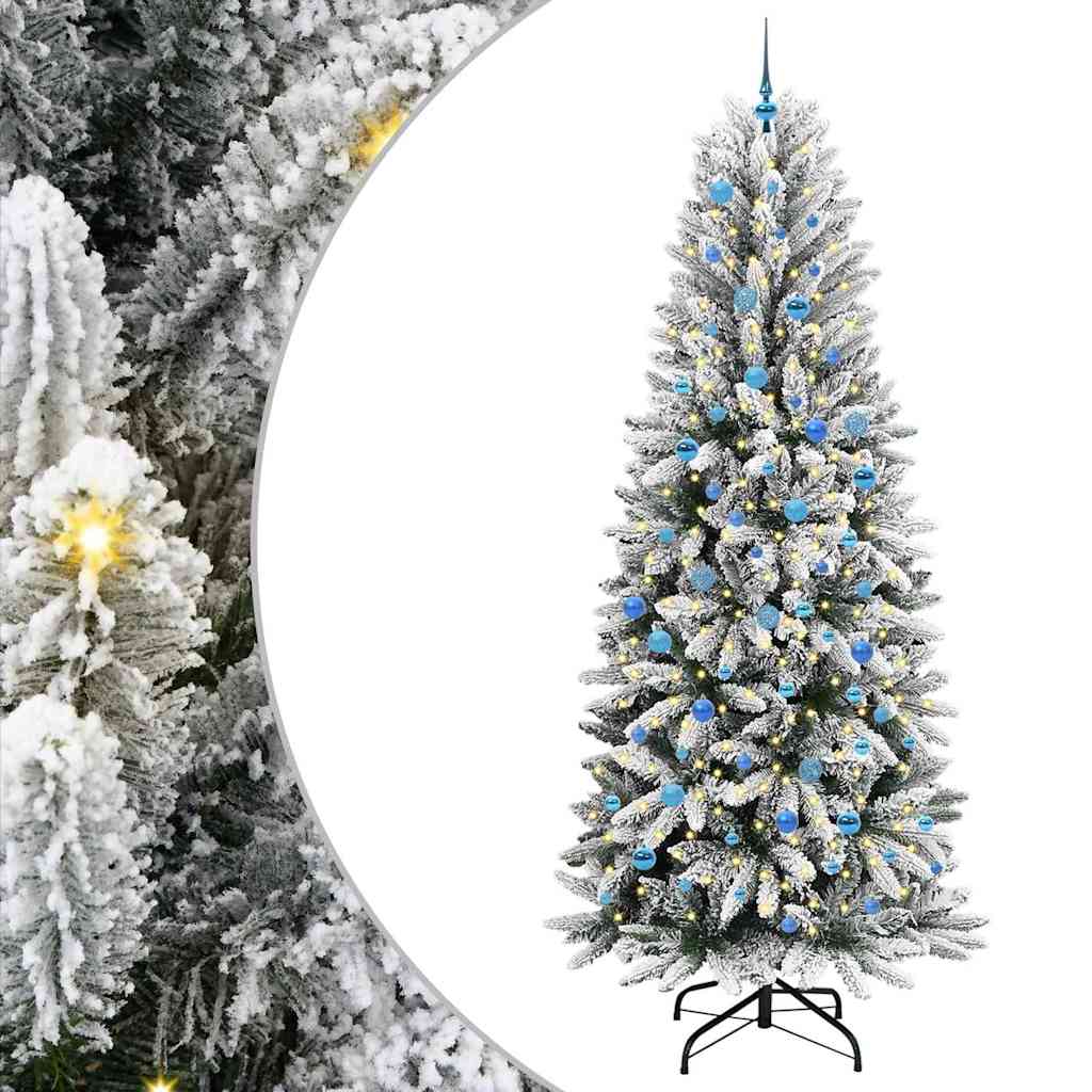 Vidaxx künstlicher Weihnachtsbaum weiß 240 cm PVC und Kunststoff und Stahl und PE