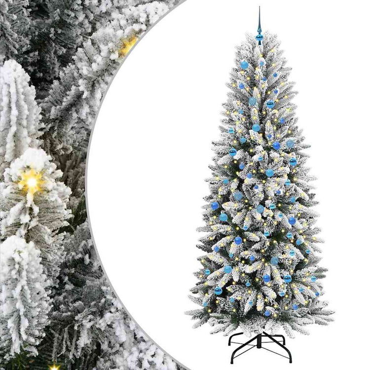 Vidaxx künstlicher Weihnachtsbaum weiß 240 cm PVC und Kunststoff und Stahl und PE