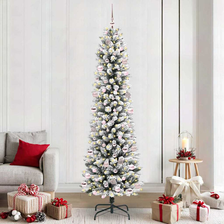 Künstlicher Weihnachtsbaum von Vidaxx mit 300 LEDs, weiß, 240 cm, PVC und Metall und Kunststoff