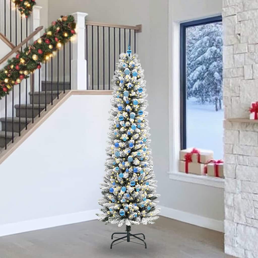 Künstlicher Weihnachtsbaum von Vidaxx mit 300 LEDs, weiß, 240 cm, PVC und Metall und Kunststoff