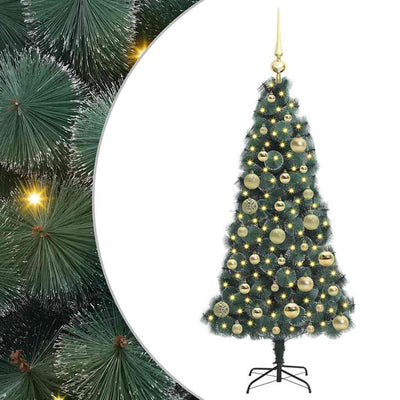 Vidaxx künstlicher Weihnachtsbaum mit Beleuchtung und Kugelset grün 120 cm Kappe