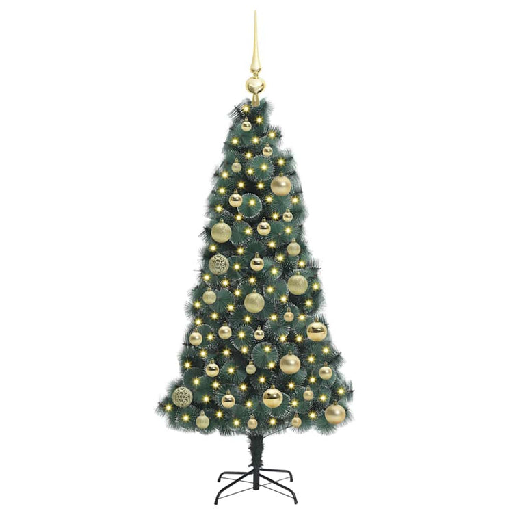 Vidaxx künstlicher Weihnachtsbaum mit Beleuchtung und Kugelset grün 120 cm Kappe