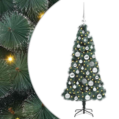 Vidaxx künstlicher Weihnachtsbaum mit Beleuchtung und Kugelset grün 120 cm Kappe