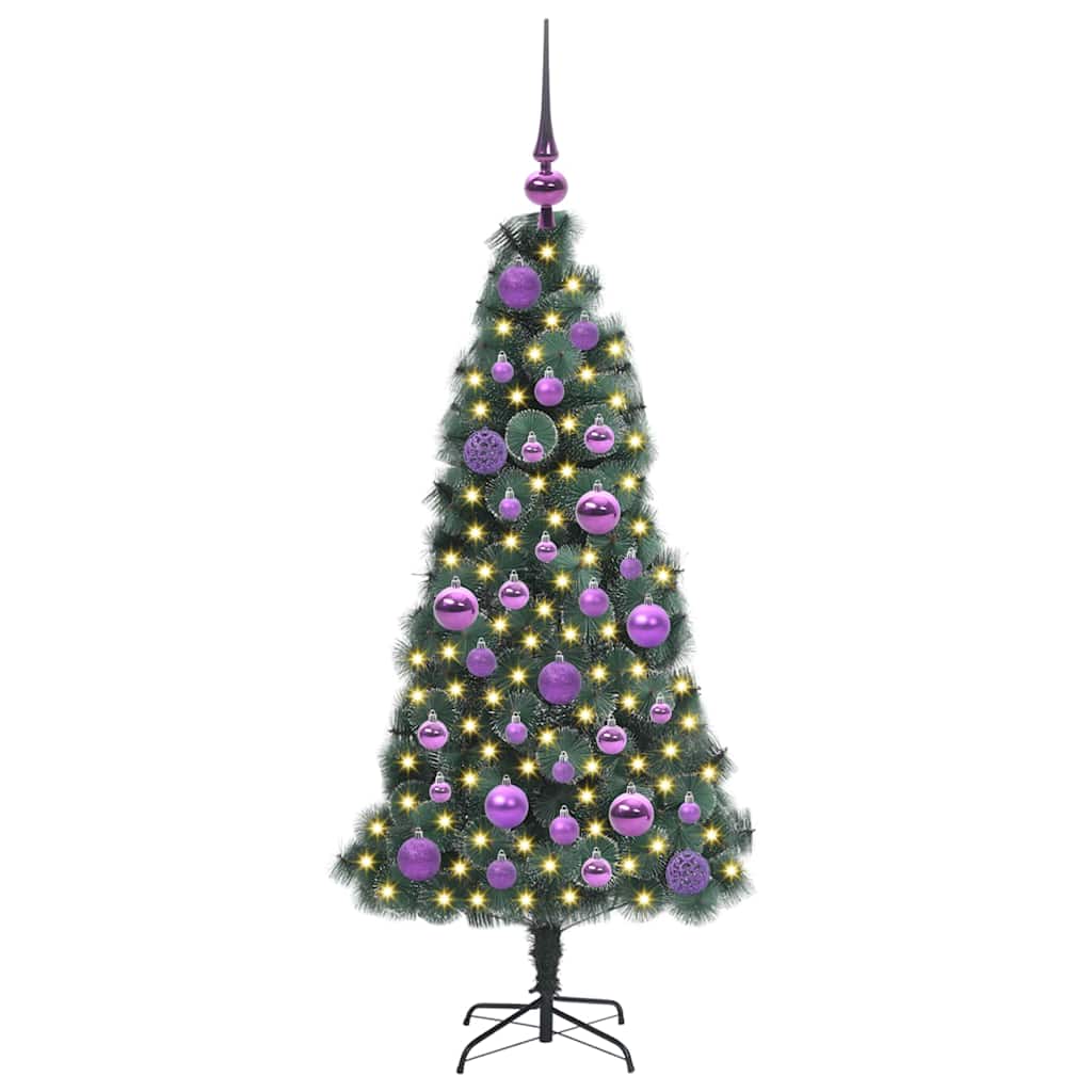 Vidaxx künstlicher Weihnachtsbaum mit Lichtern und Kugelset grün 120 cm Kappe