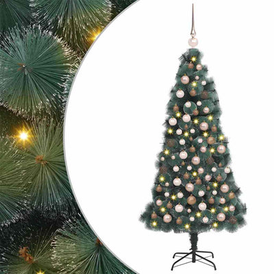 Vidaxx künstlicher Weihnachtsbaum mit Beleuchtung und Kugelset grün 150 cm Kappe