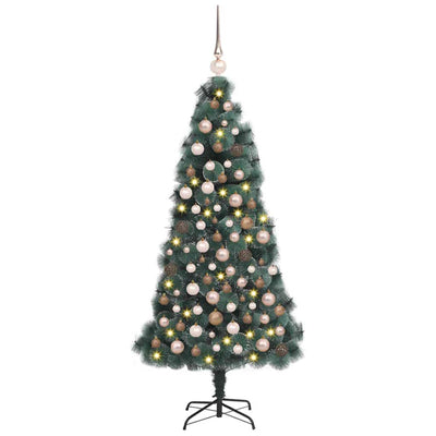 Vidaxx künstlicher Weihnachtsbaum mit Beleuchtung und Kugelset grün 150 cm Kappe