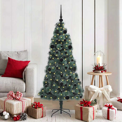 Vidaxx künstlicher beleuchteter Weihnachtsbaum mit Kugelset grün 150 cm