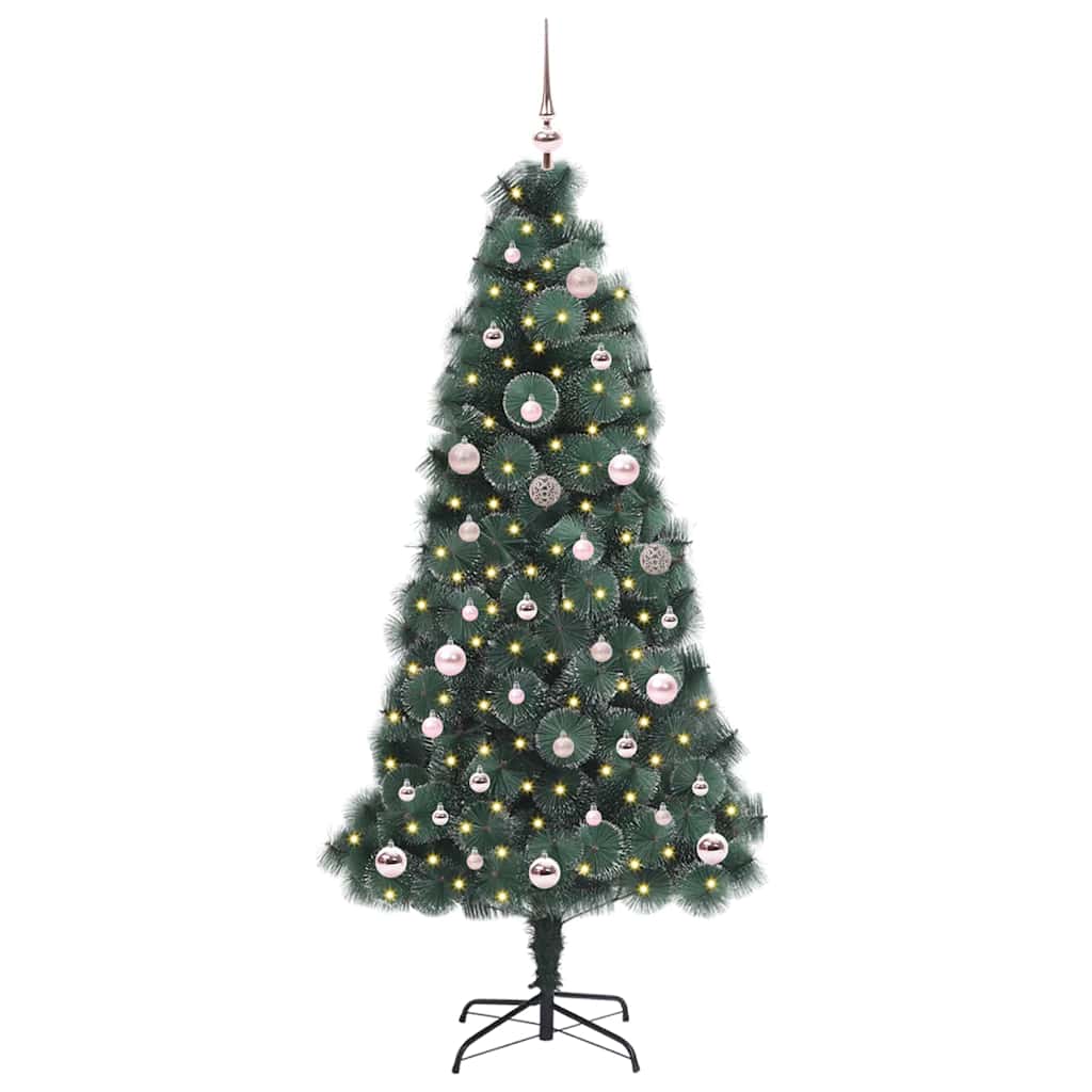 Vidaxx künstlicher beleuchteter Weihnachtsbaum mit Kugelset grün 150 cm