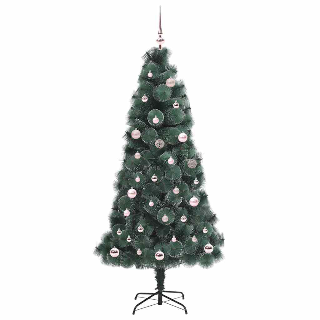 Vidaxx künstlicher beleuchteter Weihnachtsbaum mit Kugelset grün 150 cm