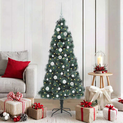 Vidaxx künstlicher Weihnachtsbaum mit Lichtern und Kugelset grün 150 cm Kappe