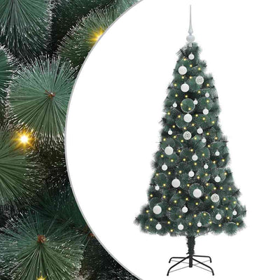 Vidaxx künstlicher Weihnachtsbaum mit Lichtern und Kugelset grün 150 cm Kappe